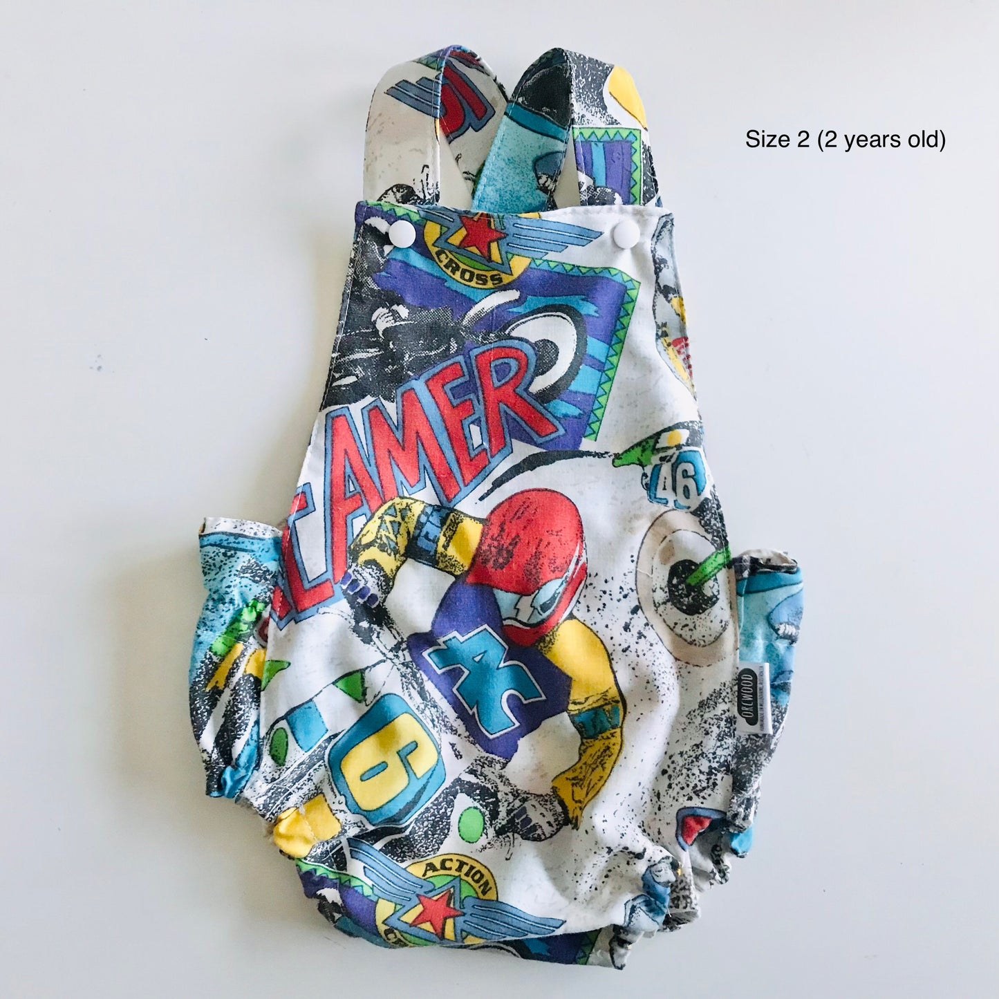 Baby Toddler Summer Romper - Upcycled Dirt Bike Screamers