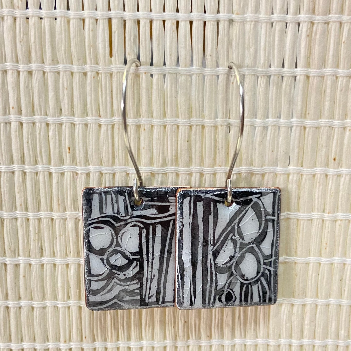 Handpainted Earrings - Enamel on Copper