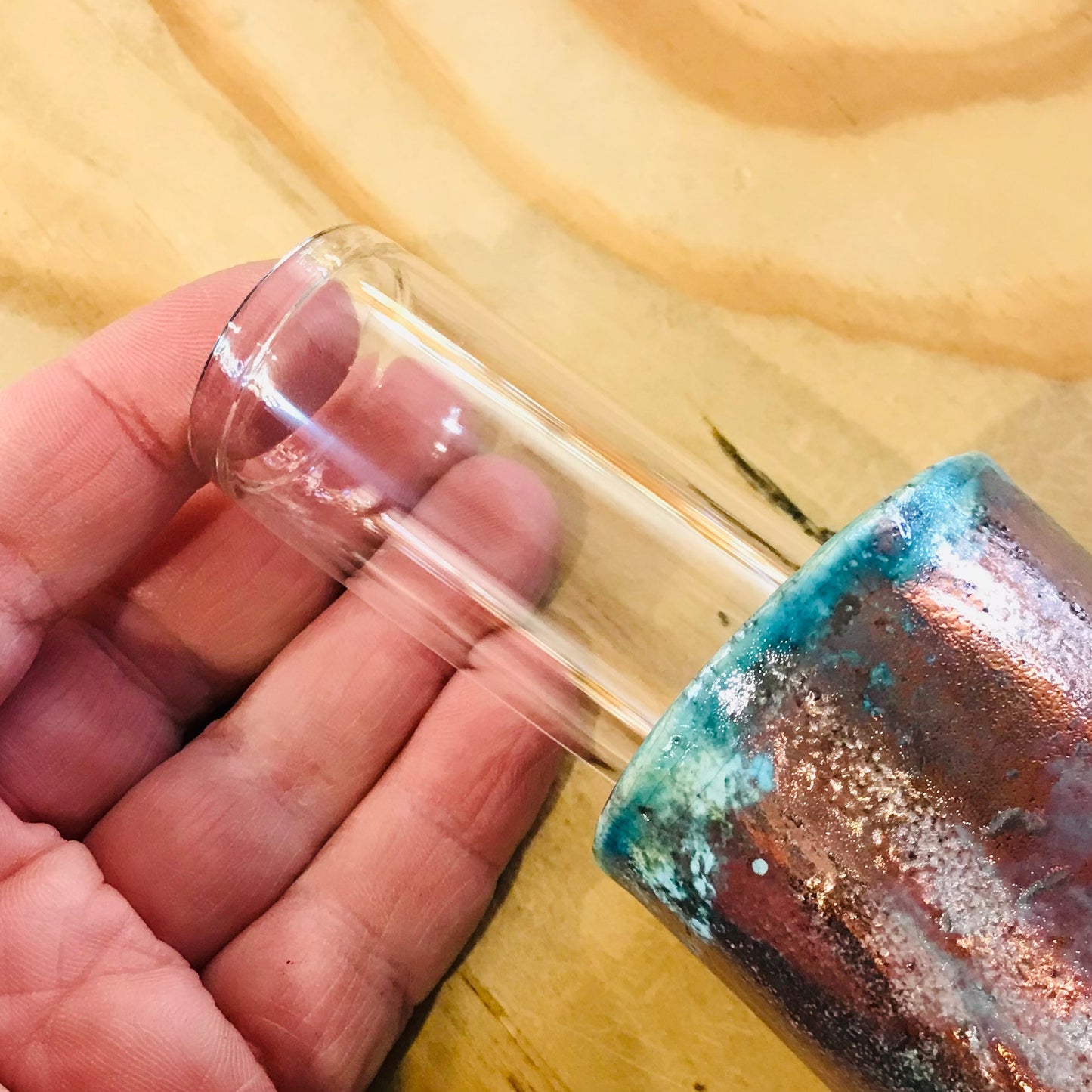 Raku Vase - Lustre Cylinder