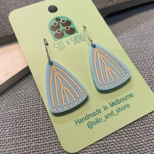 Art Deco Acrylic Earrings - Flower