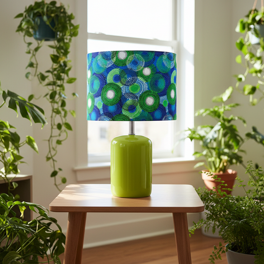 Custom Lamp Shade only - African Springs Blues & Greens