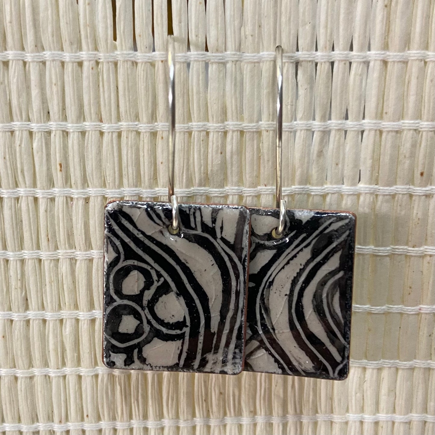Handpainted Earrings - Enamel on Copper