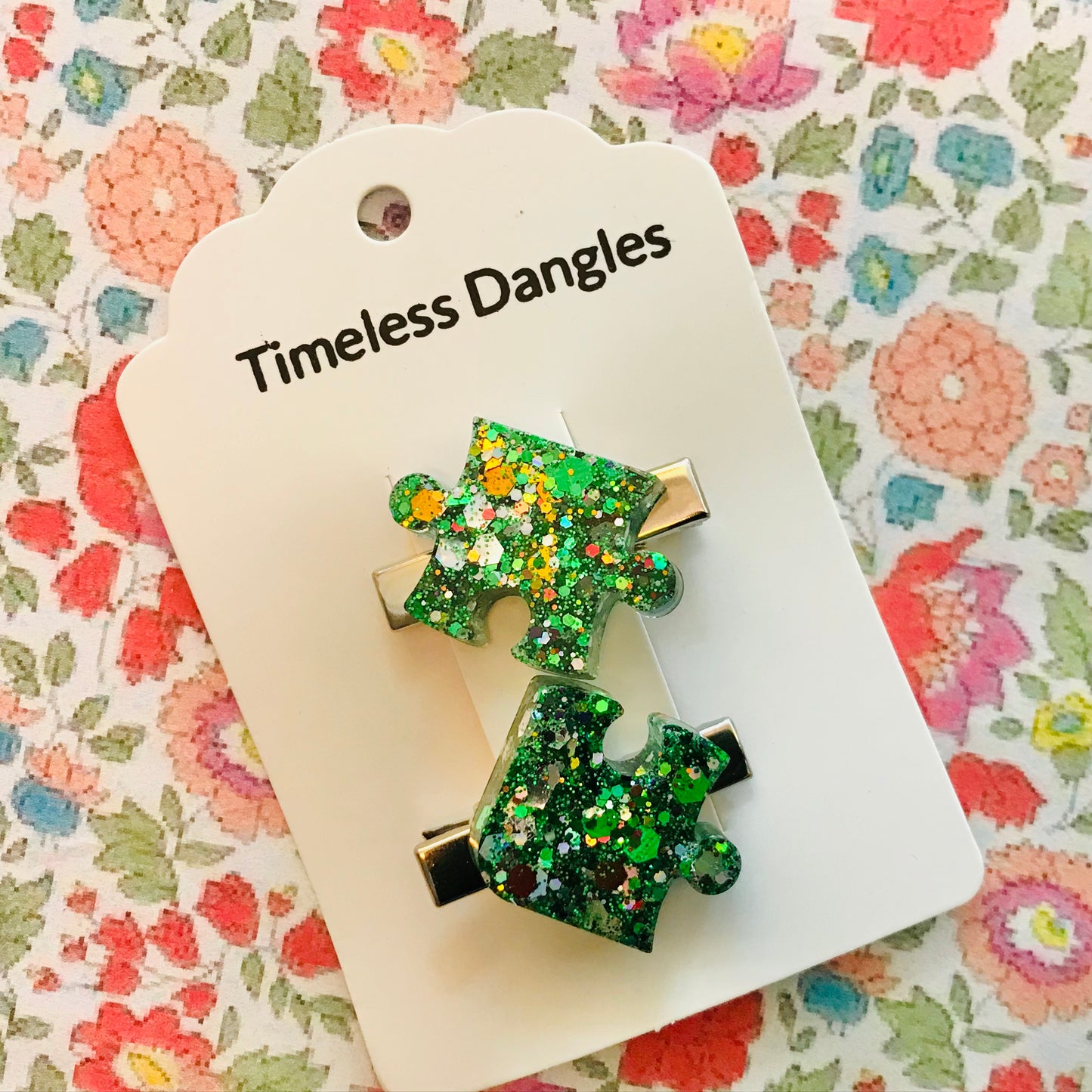 Resin Sparkle Hair Clips - Mini Set of 2