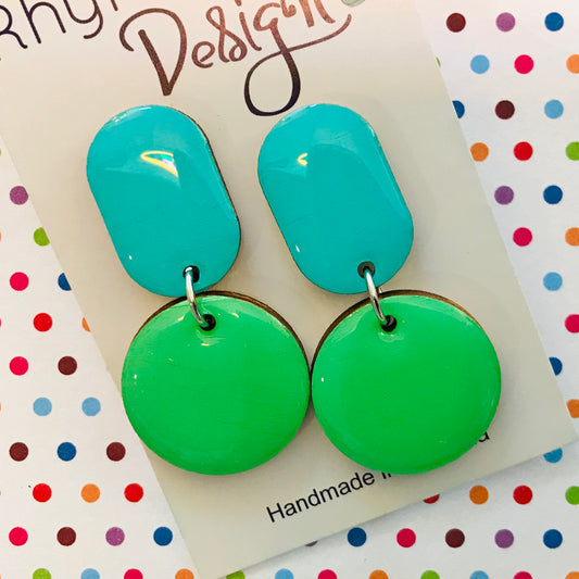 High Gloss Twin Drop Statement Earrings