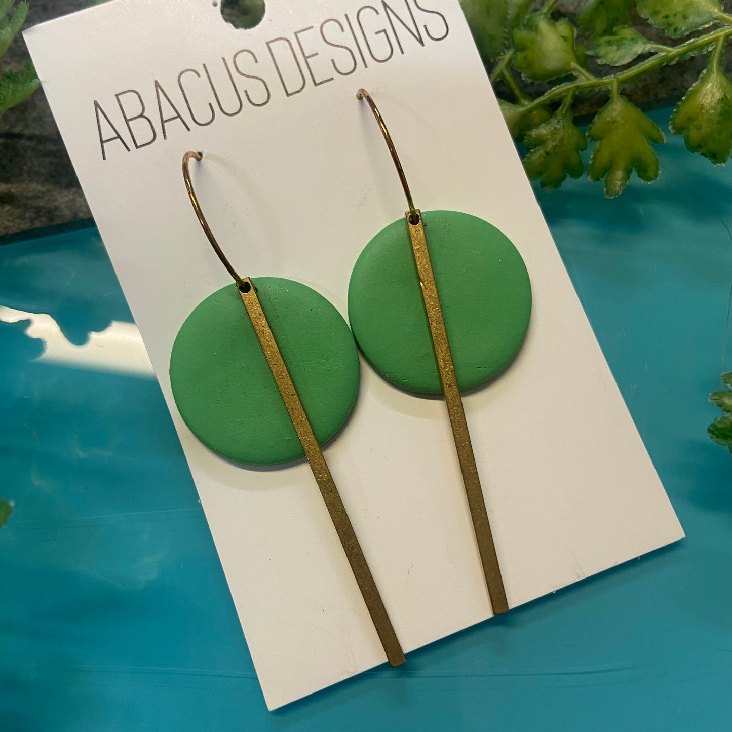 Handmade Polymer Clay Earrings - Orbit Bar