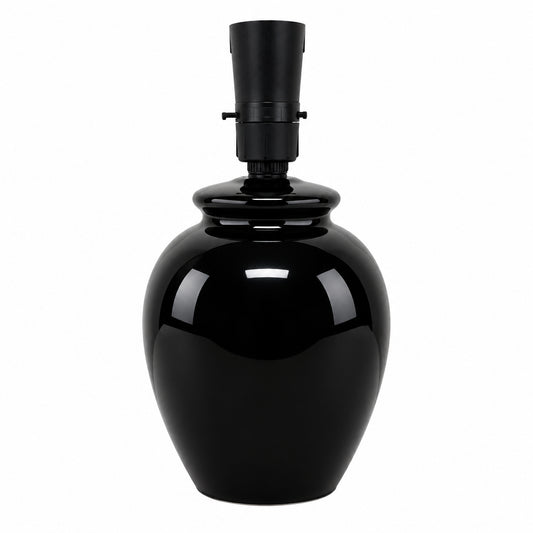 Black Gloss Urn Table Lamp (pair available)