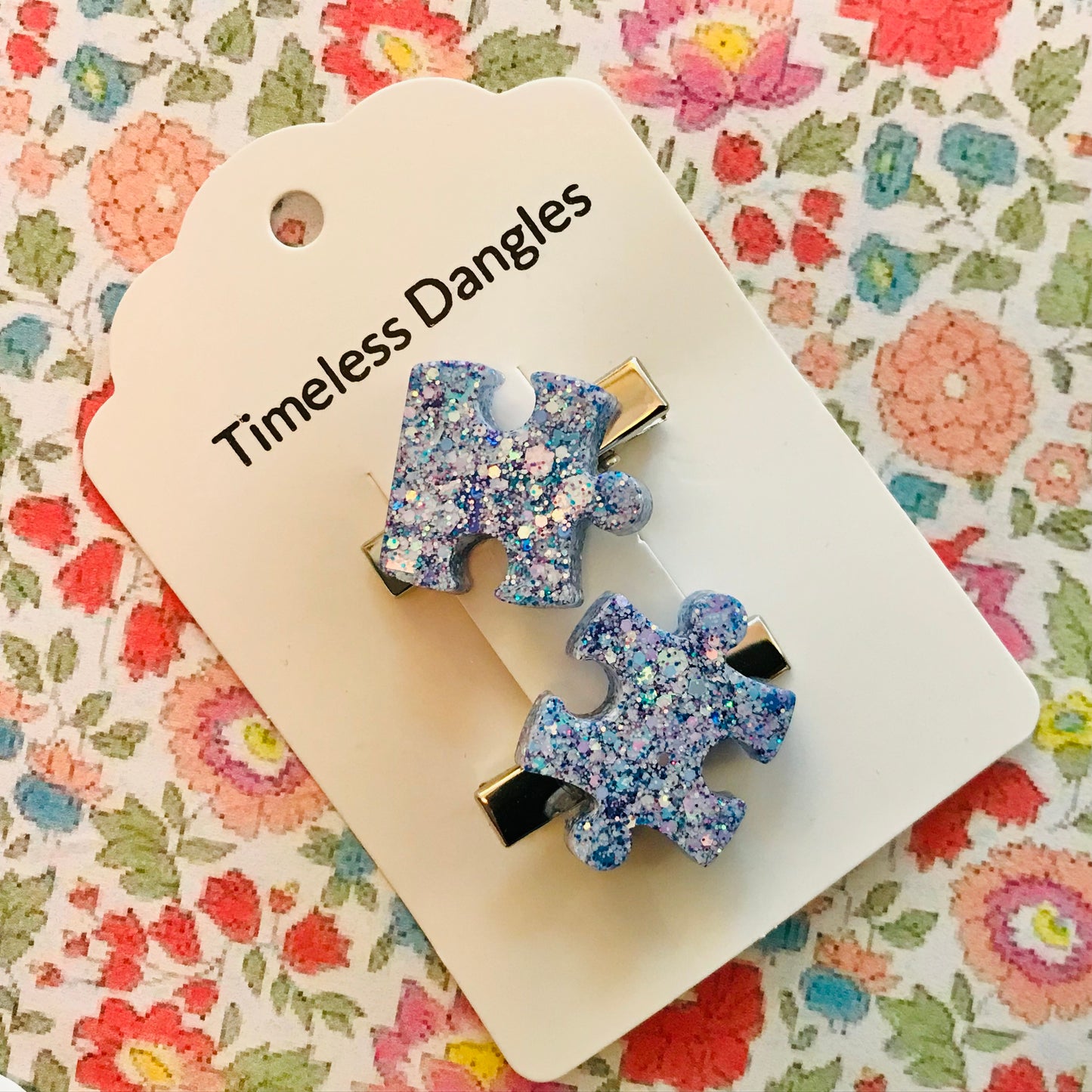Resin Sparkle Hair Clips - Mini Set of 2