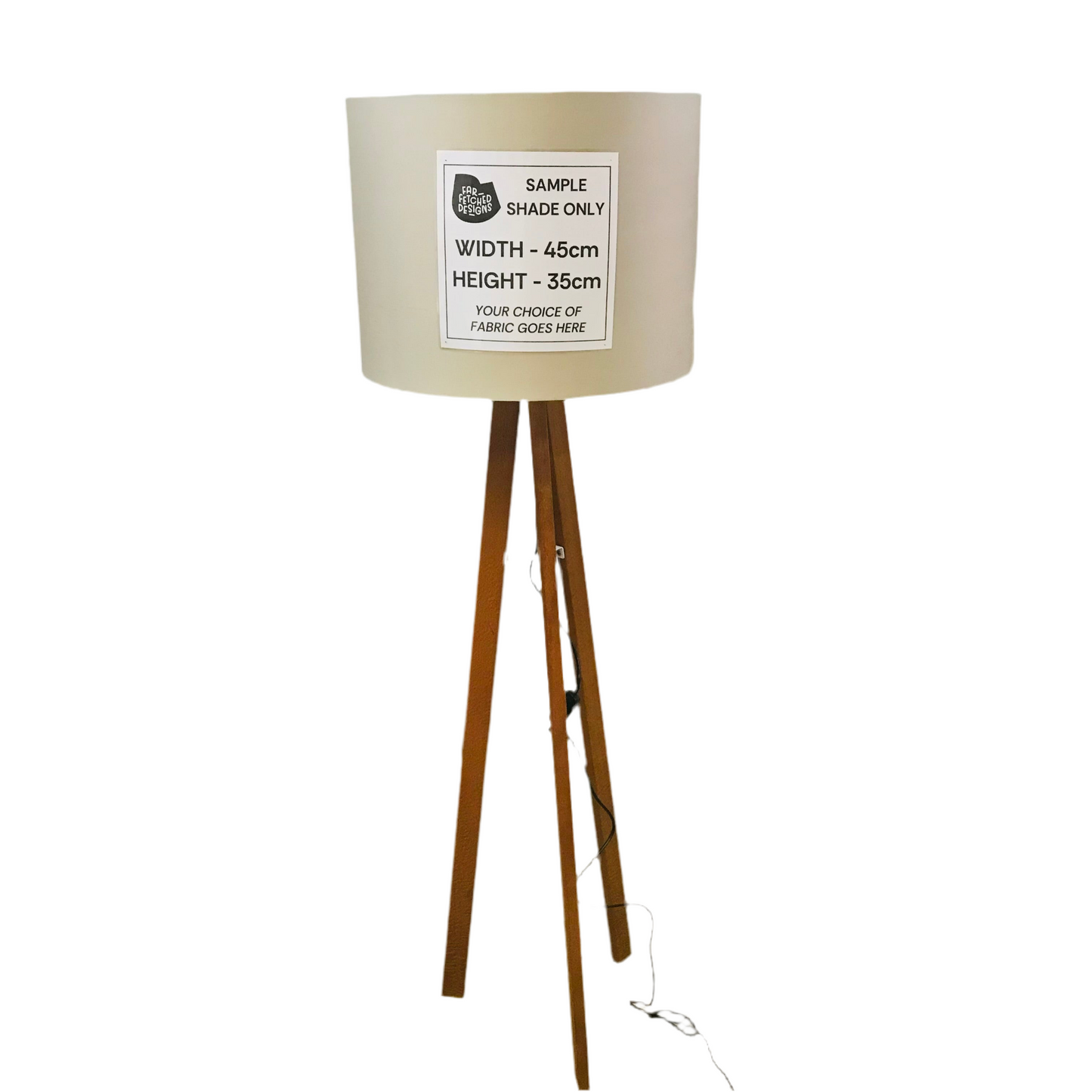 Lamp Base Only - Tripod Flat Timber Floor Lamp - mid