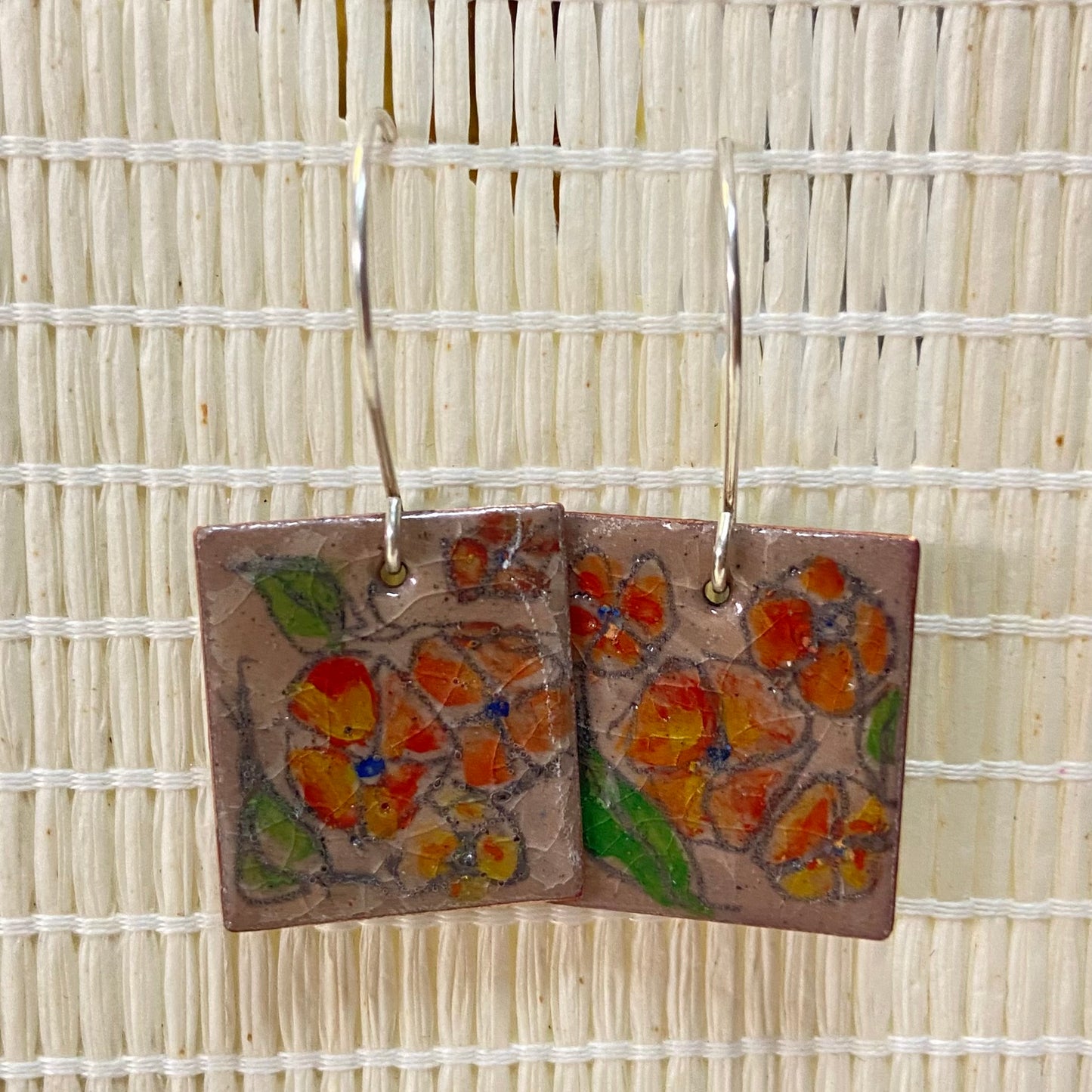 Handpainted Earrings - Enamel on Copper