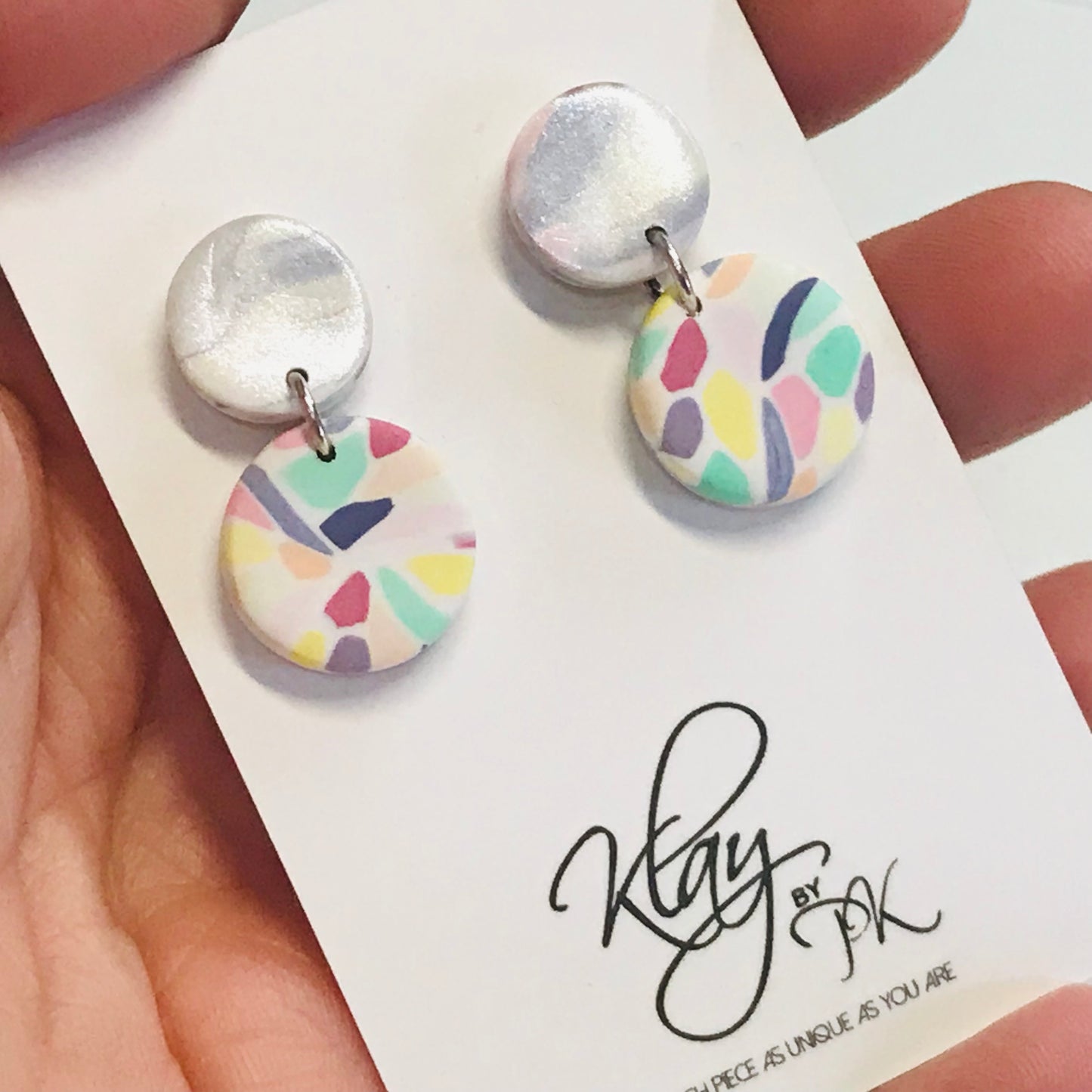 Handmade Polymer Clay Earrings - Pastels