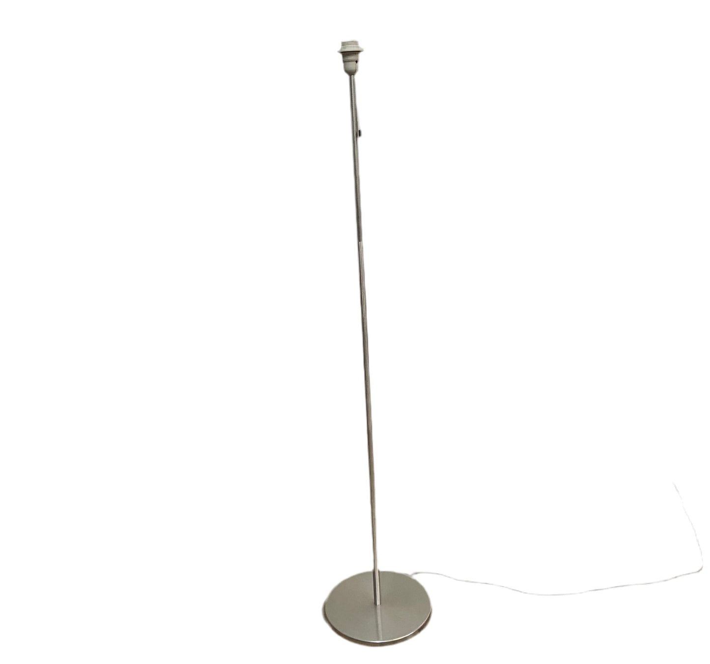 Chrome Stick Floor Lamp with Palms on Fuchsia Shade
