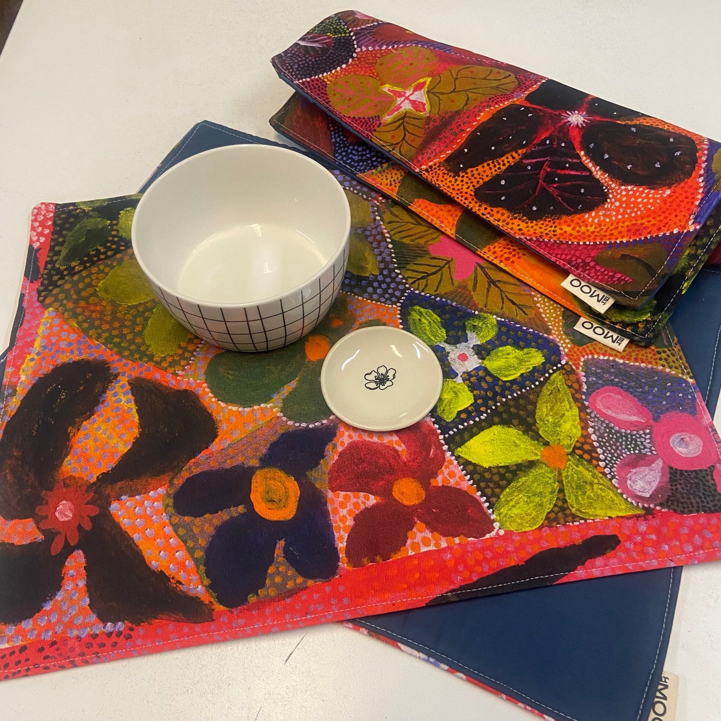 Reversible Placemats - Patchwork with Stormy Reverse