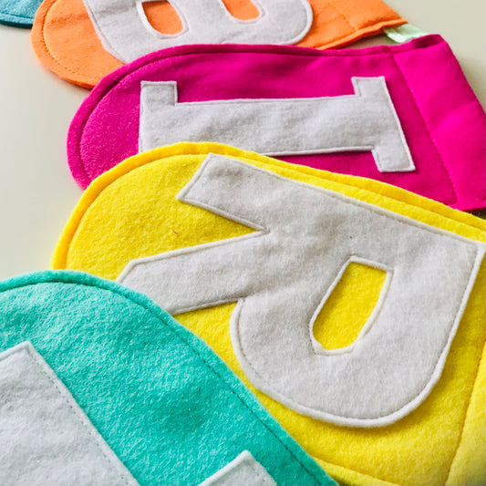 Arcylic Felt Reusable Eco Sustainable Happy Birthday Bunting Flag Decoration - Rainbow