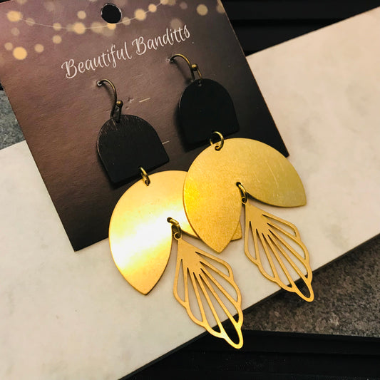 Mixed Metal and Resin Earrings - x-large