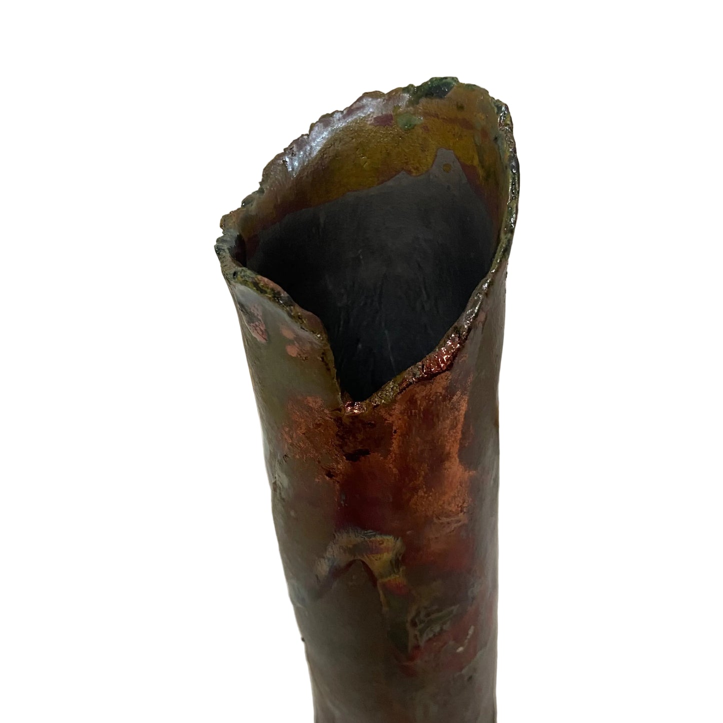 Raku Decorative Vase - Copper Glaze