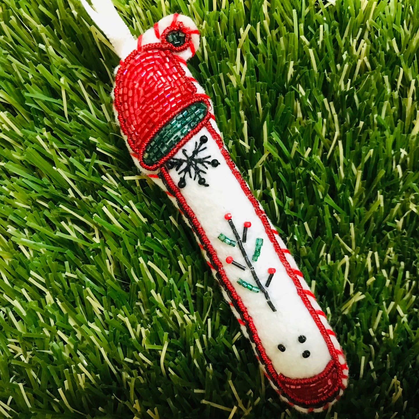 Hand Beaded & Embroidered Initial Letter Christmas Decorations ** ON SALE **