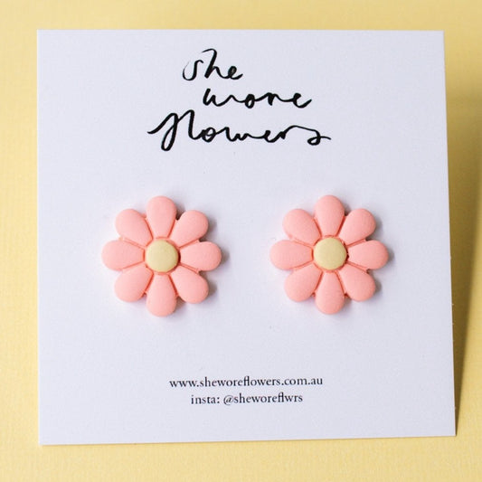 Floral Polymer Clay Flower Stud Earrings