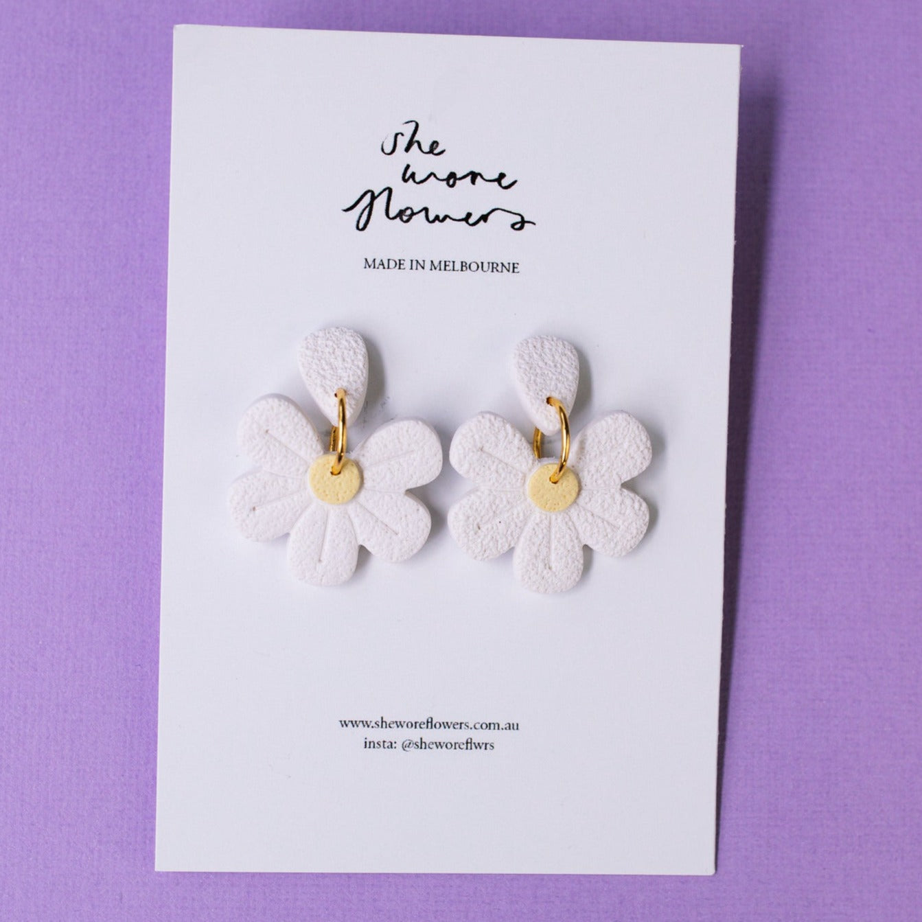 Floral Polymer Clay Flower Dangly Earrings