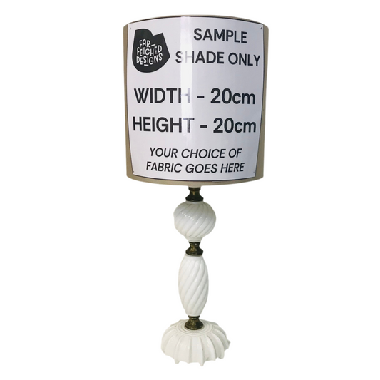 Lamp Base Only - Milk Glass & Brass Vintage Table Lamp