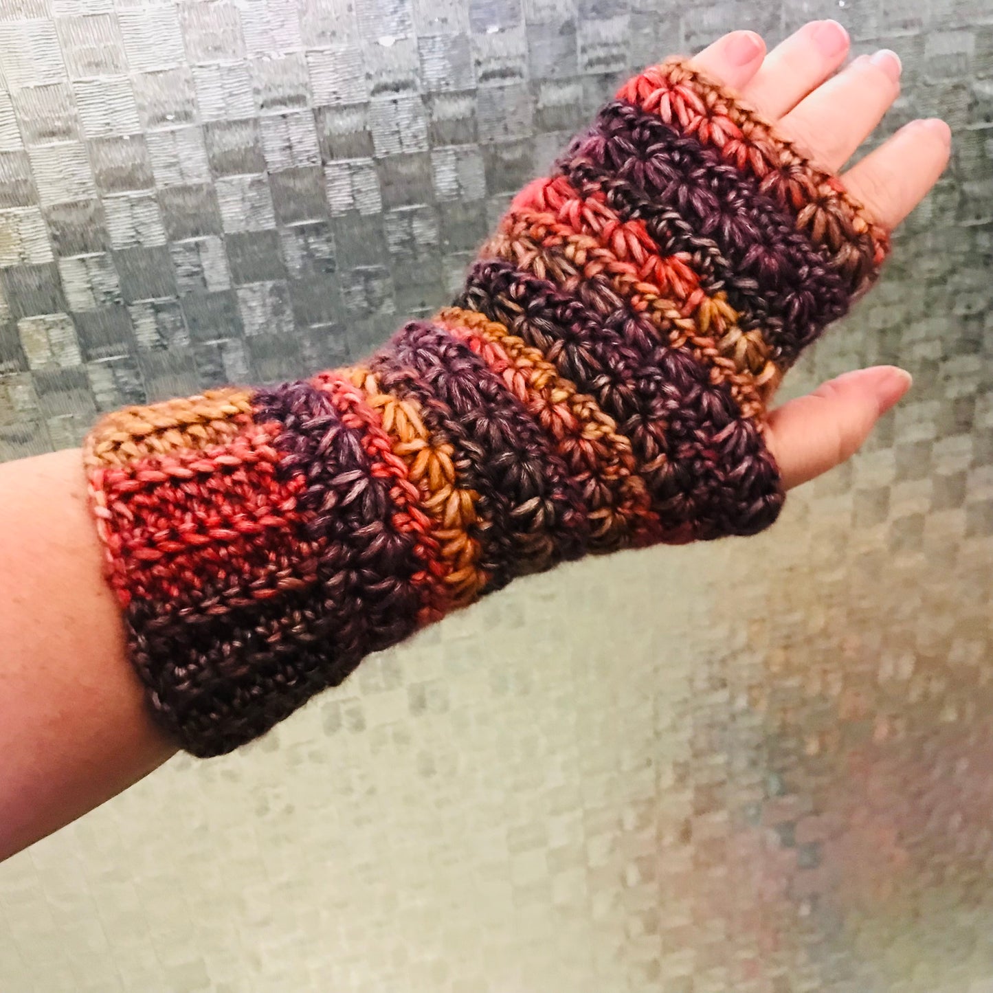 Crochet fingerless gloves - various colours