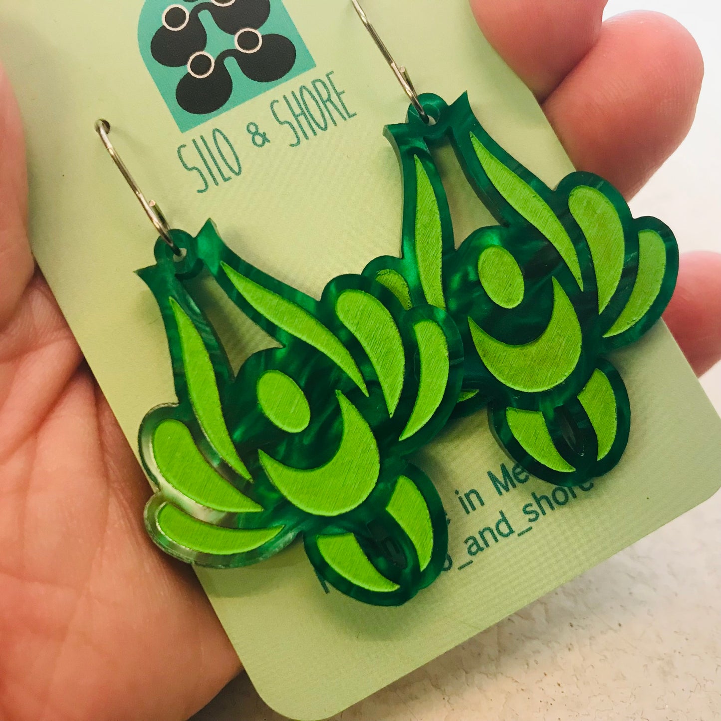 Art Deco Acrylic Earrings - Bloom