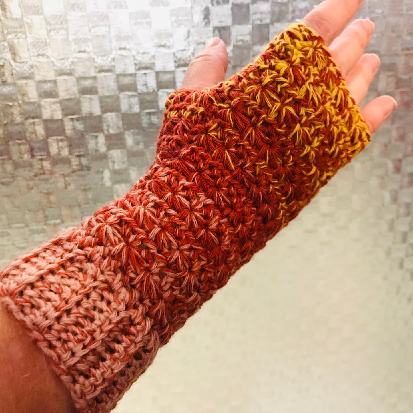 Crochet fingerless gloves - various colours