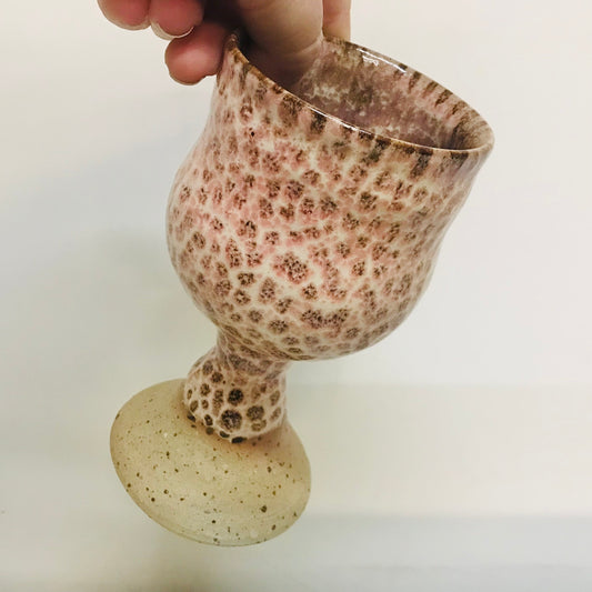 Handcrafted Pottery Wine Goblet - Roar Leopard (300mls)