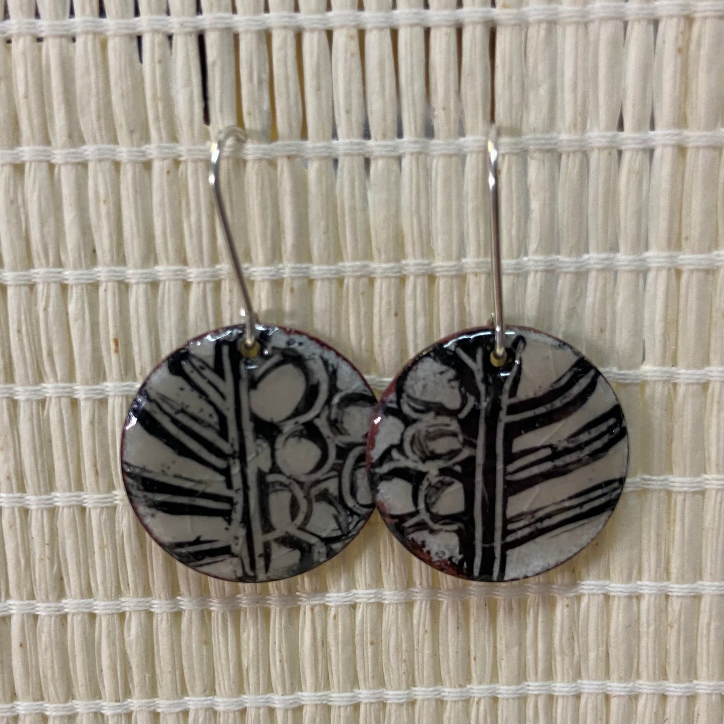 Handpainted Earrings - Enamel on Copper