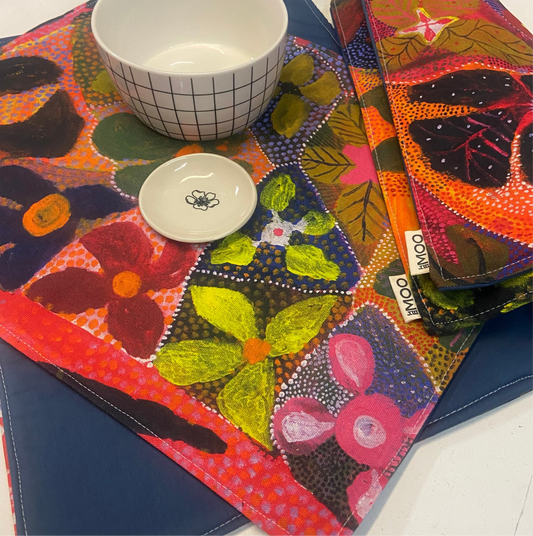 Reversible Placemats - Patchwork with Stormy Reverse