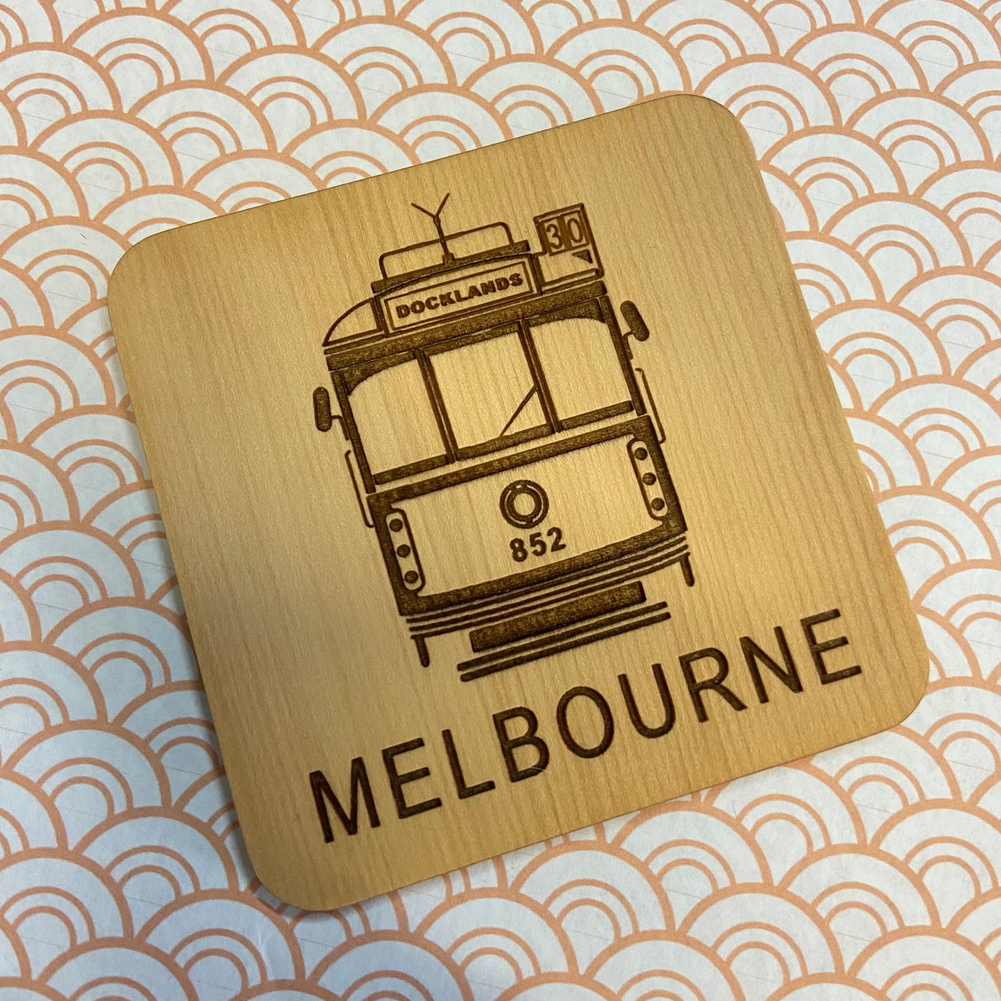 Laser Cut & Engraved Australian Sustainable Timber Individual Coasters