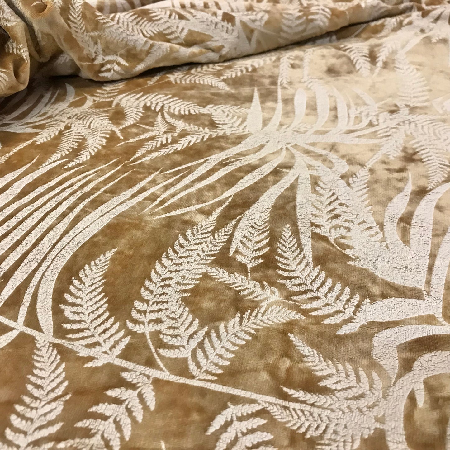 Custom Lamp Shade only - Mustard Velour Ferns