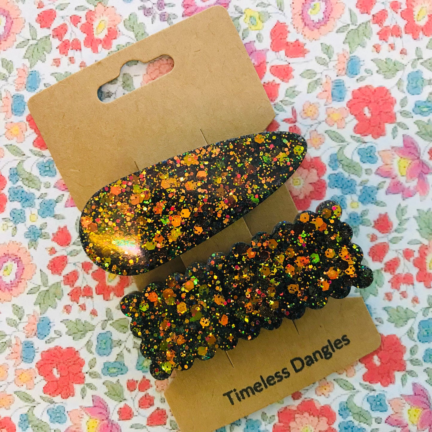 Resin Sparkle Hair Clips - Set of 2