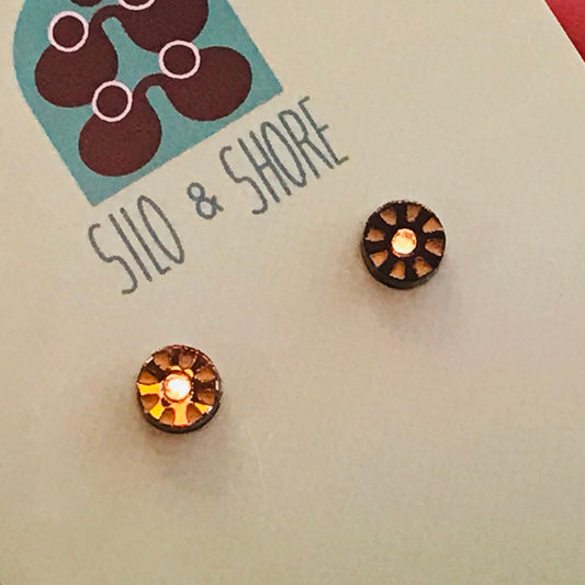 Art Deco Acrylic Earrings - Micro Studs