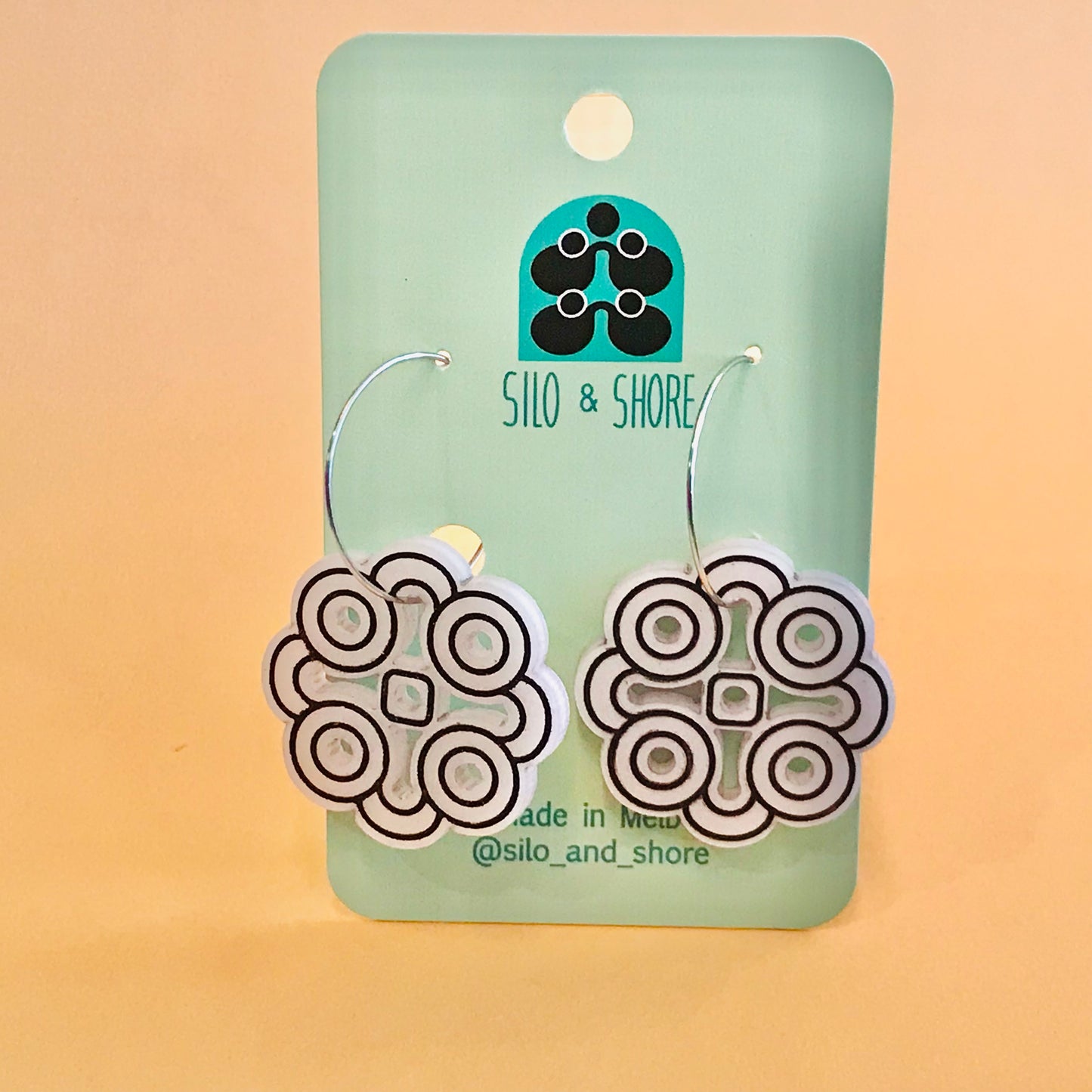 Art Deco Acrylic Earrings - Rounded Squares