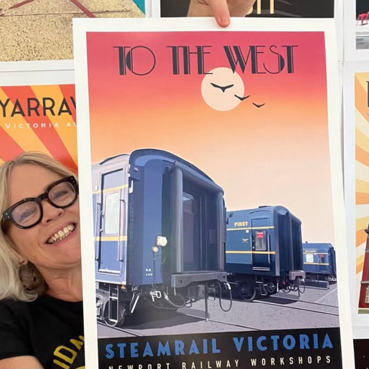 Vintage Poster - Newport Railway Workshops To The West Steamrail Victoria