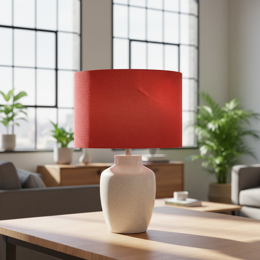 Custom Lamp Shade only - Basics - Linen in Tomato