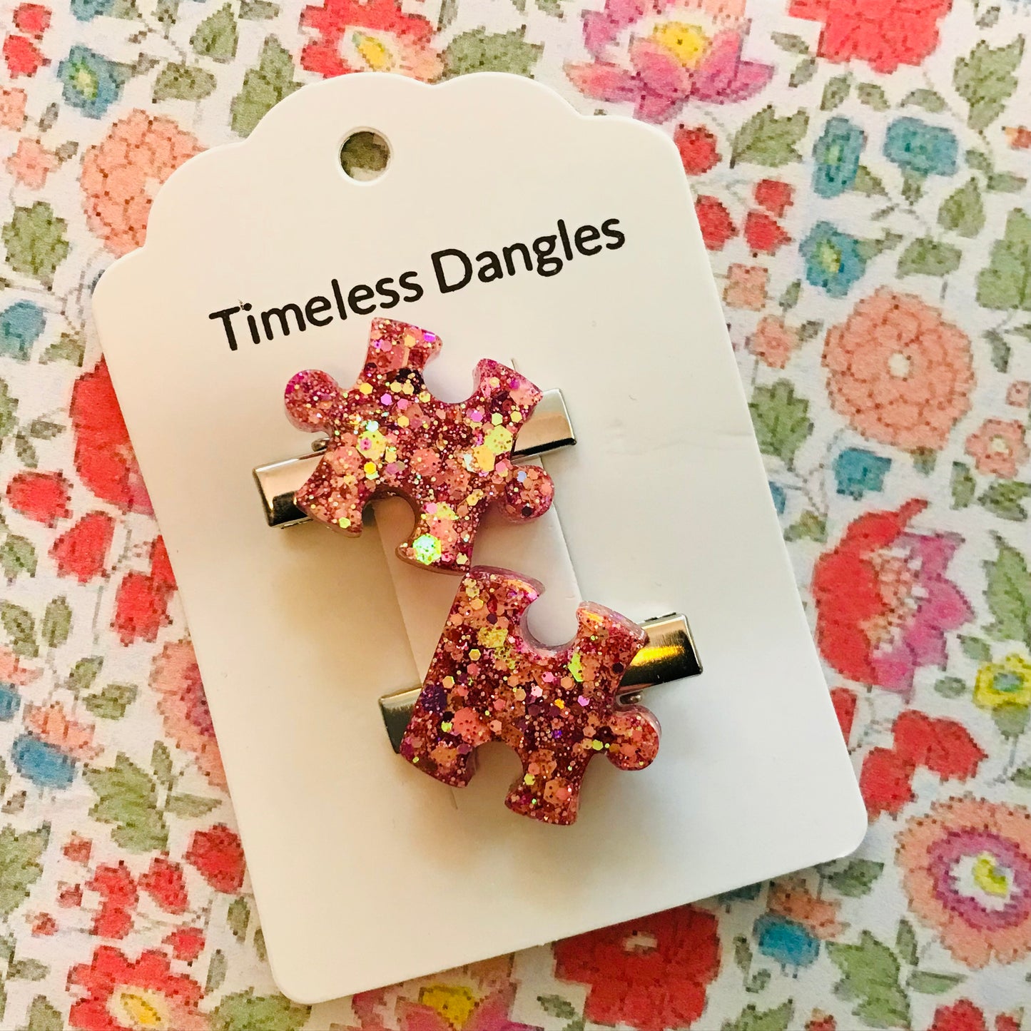 Resin Sparkle Hair Clips - Mini Set of 2