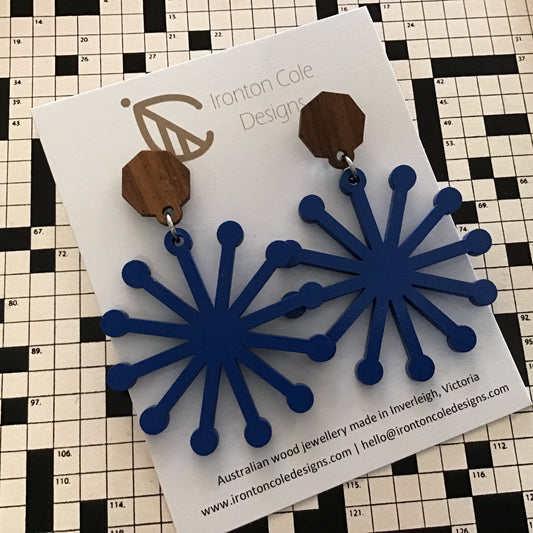 Handpainted Laser Cut earrings - Shapes on Studs Range