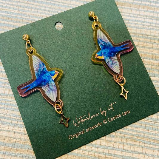 Flying Welcome Swallow Statement Earrings