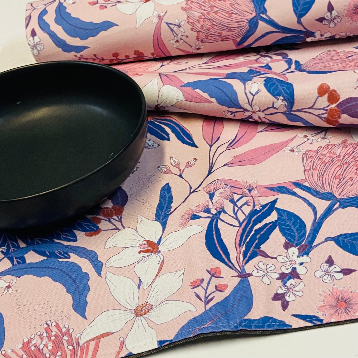 Reversible Placemats - Musk Floral with Indigo Reverse (set of 4)