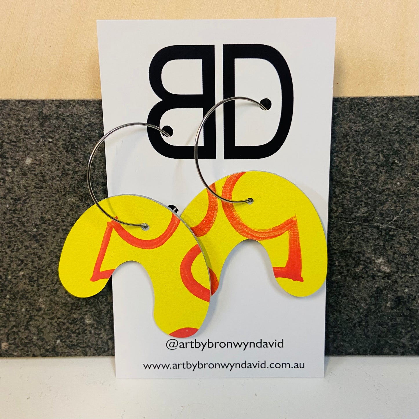 Handmade Painted Leather Earrings - My People