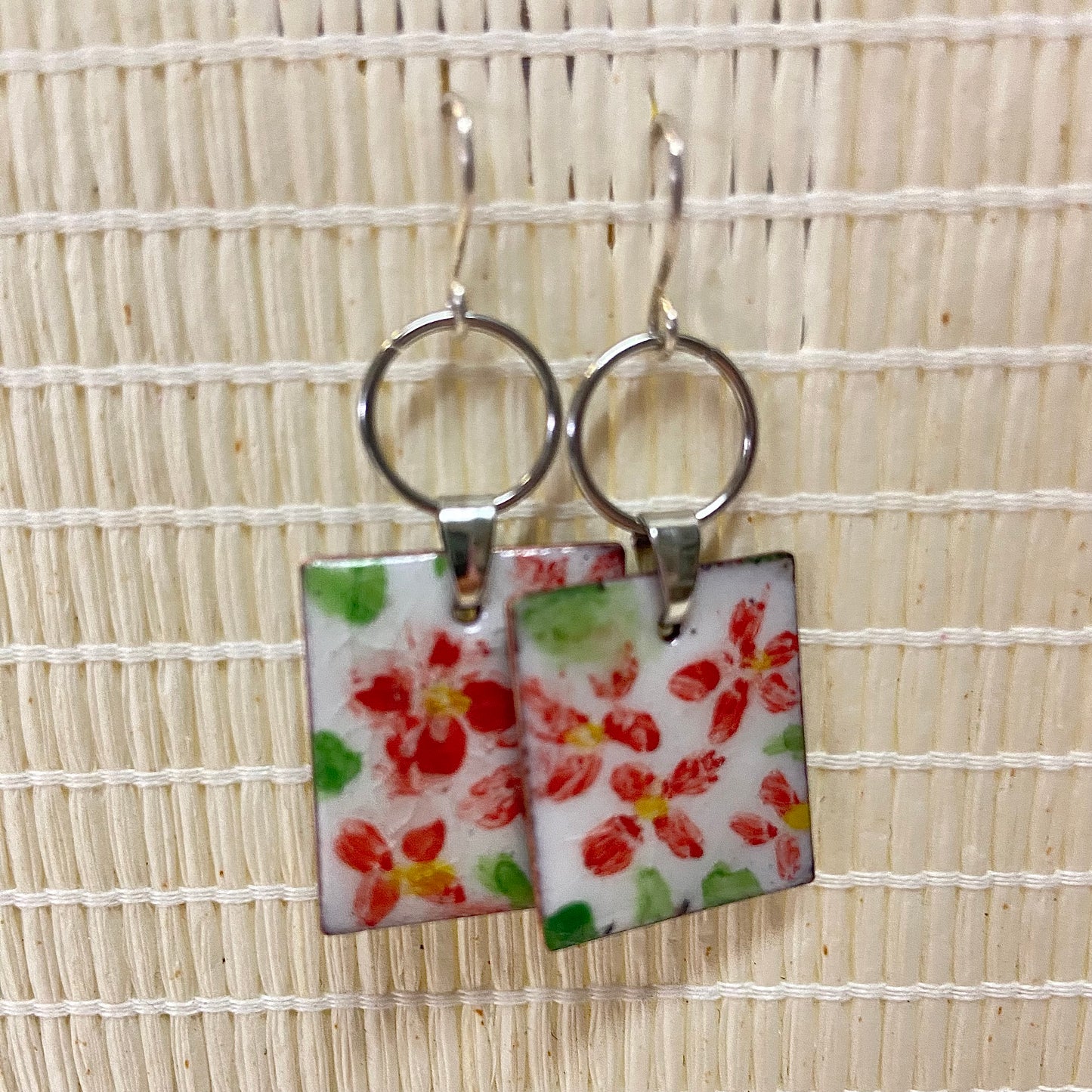 Handpainted Earrings - Enamel on Copper