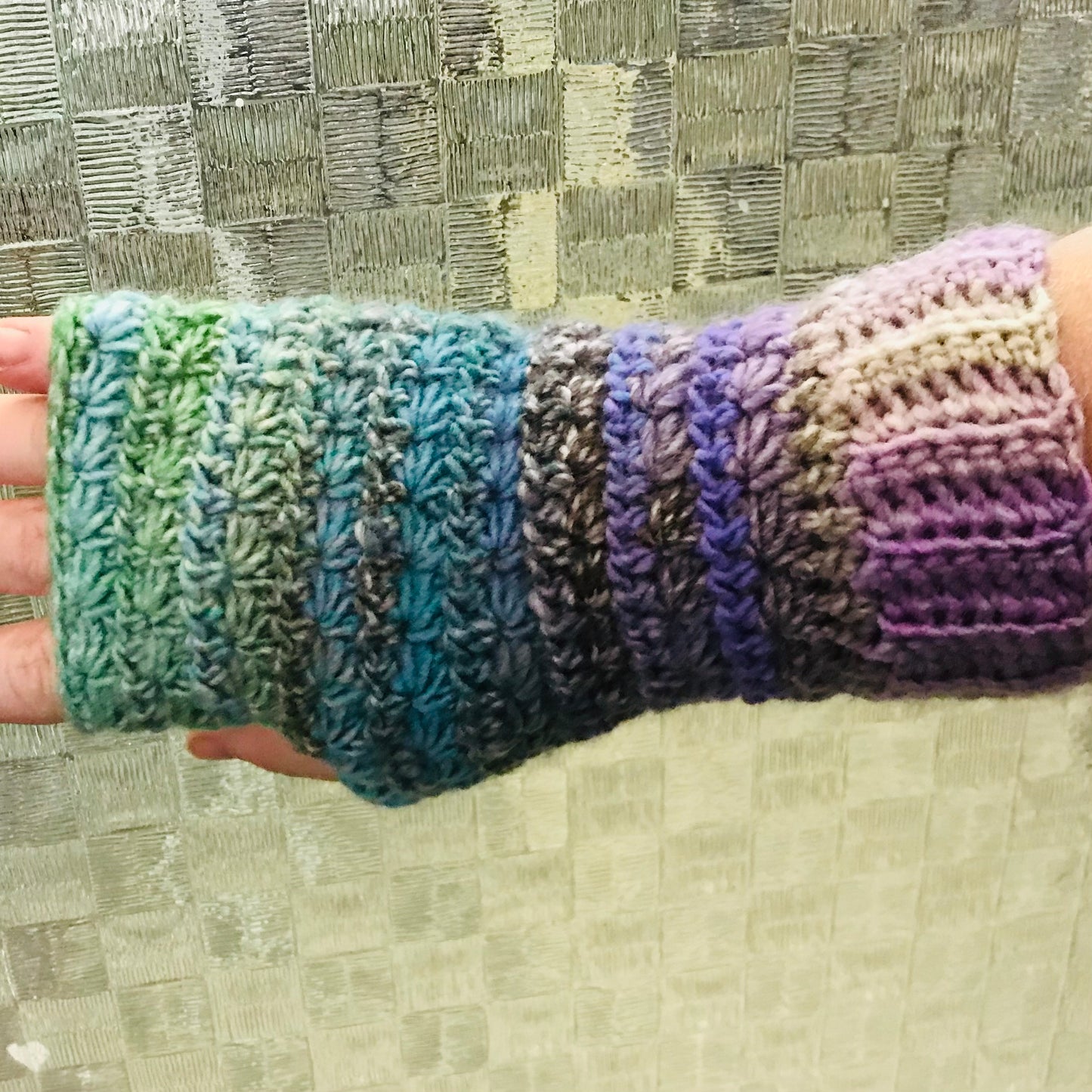 Crochet fingerless gloves - various colours