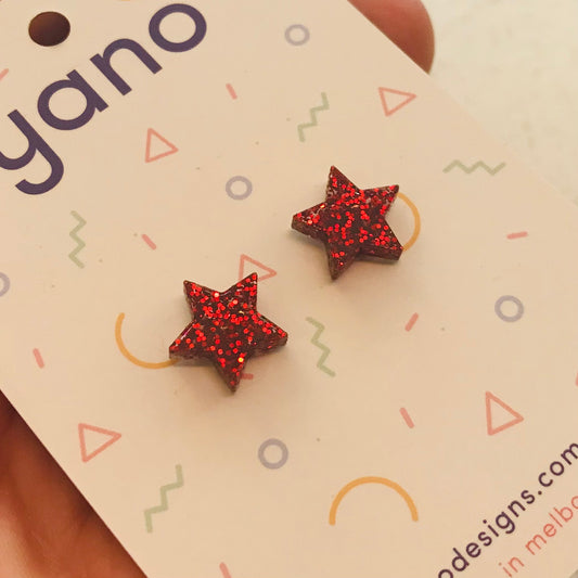 Sparkle Star Stud Earrings