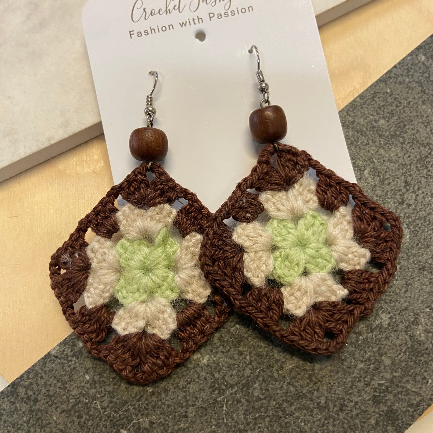 Handcrafted Crochet Earrings - Granny Square Range