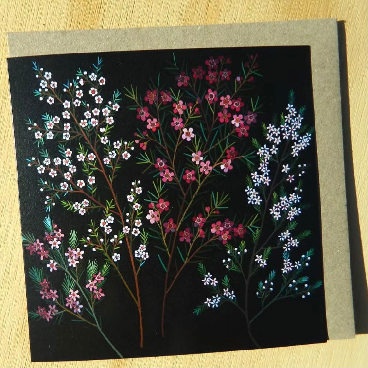 Flora Square Blank Greeting Cards