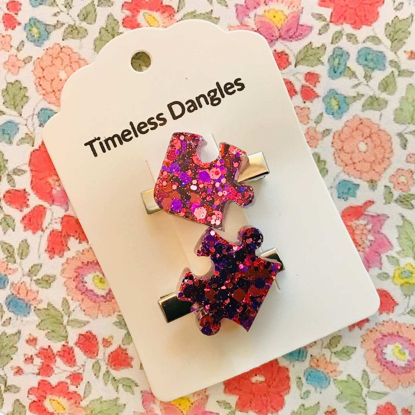 Resin Sparkle Hair Clips - Mini Set of 2