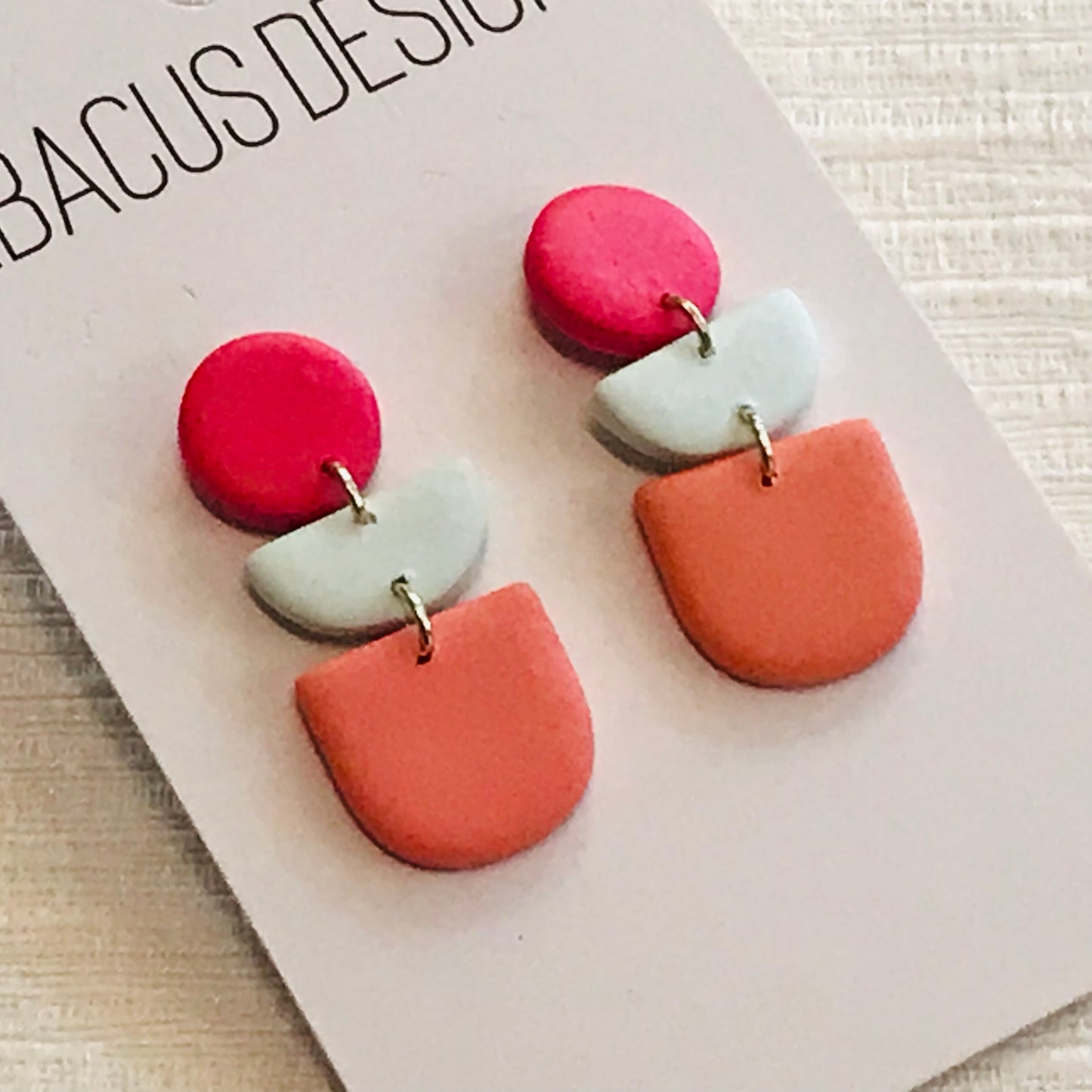Handmade Polymer Clay Earrings - Mini Arch Drop
