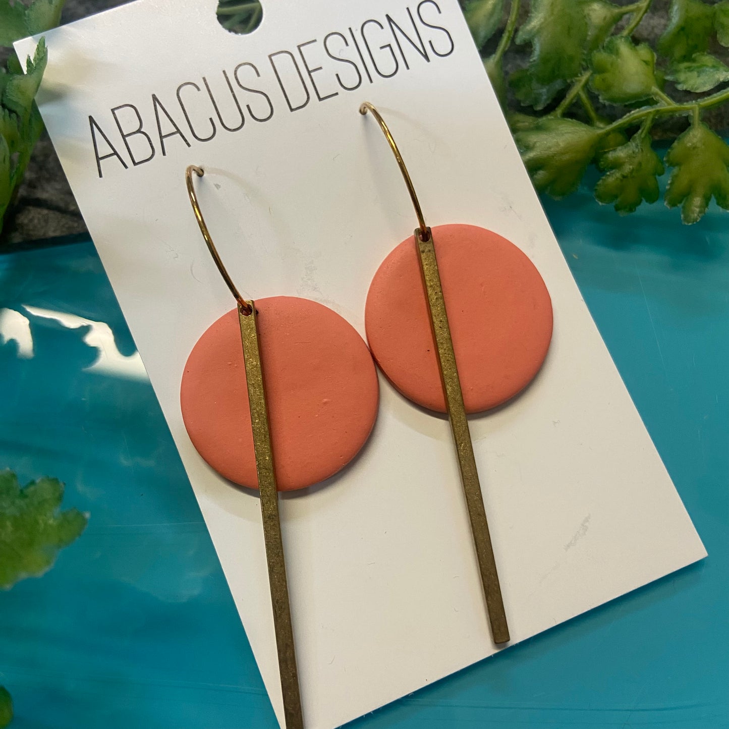 Handmade Polymer Clay Earrings - Orbit Bar