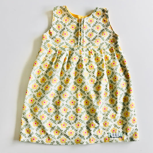 Girls empire handmade dress - Sunflower Pinwale